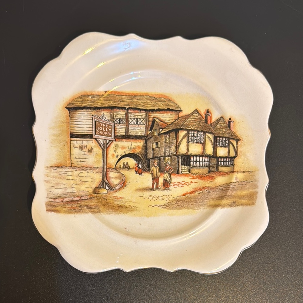 Vintage Decorative Plate with Scenic Design